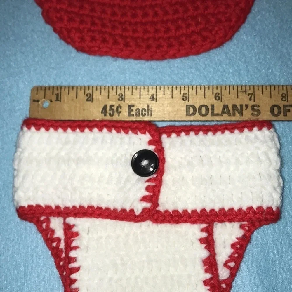 CROCHETED baseball hat and matching bottoms